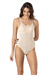 Kadın Ten Cotton İp Askılı Dantelli Çıtçıtlı Body