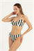 Kadın Yeşil Çizgili Bikini Takım