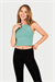 Kadın Yeşil Halter Yaka Crop
