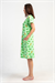 Kadın Yeşil Kurbağa Baskılı Gecelik