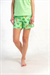 Kadın Yeşil Kurbağa Baskılı Mini Şort