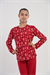 Kız Çocuk Kırmızı Geyik Desen Marla Pijama Üstü