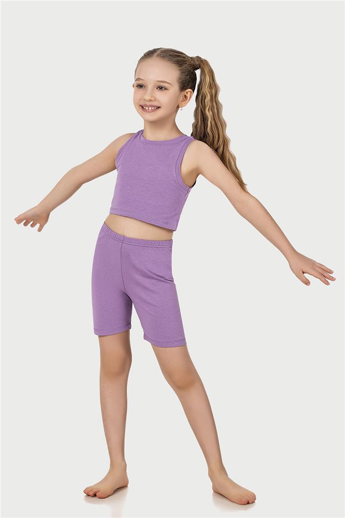 Kız Çocuk Lila Halter Yaka Atlet