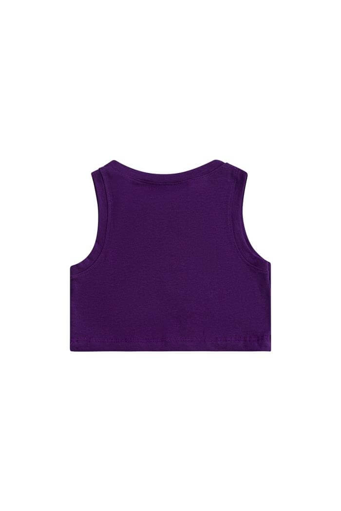 Kız Çocuk Mor Cotton Halter Yaka Crop