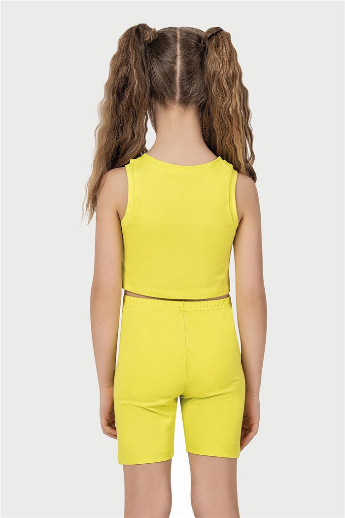 Kız Çocuk Neon Yeşil Halter Yaka Atlet