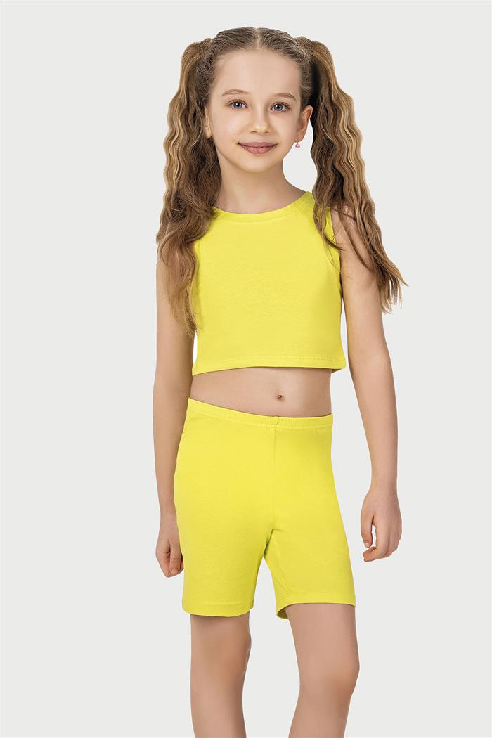 Kız Çocuk Neon Yeşil Halter Yaka Atlet