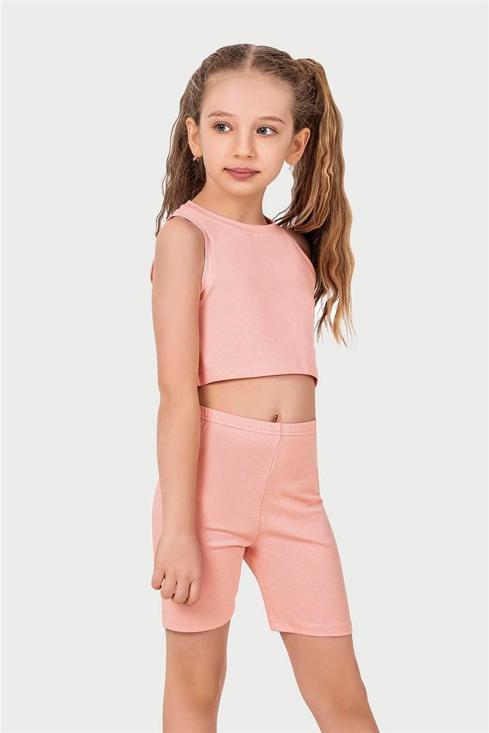 Kız Çocuk Somon Halter Yaka Atlet