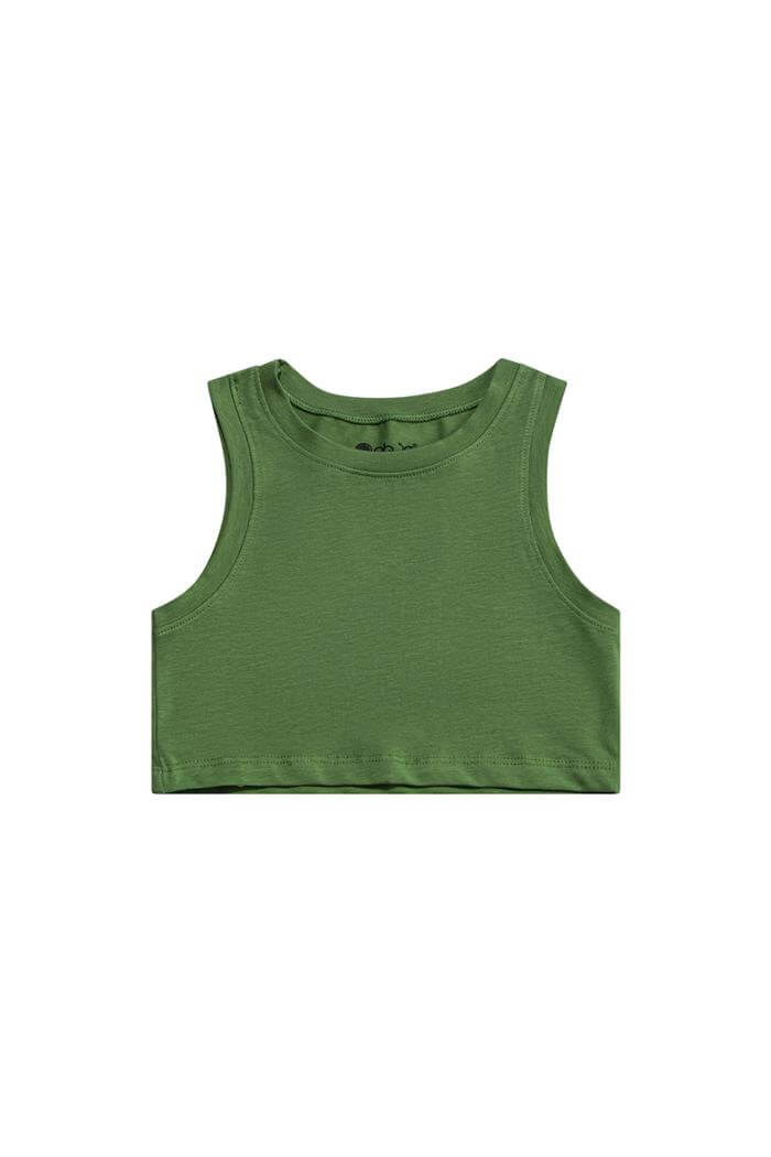 Kız Çocuk Yeşil Cotton Halter Yaka Crop