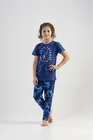 Mavi Erkek Çocuk Pijama Takımı