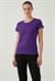 Kadın Mor Sıfır Yaka Tshirt
