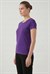 Kadın Mor Sıfır Yaka Tshirt
