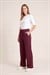 Kadın Bordo Fırfırlı Pijama Altı