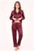 Kadın Bordo Saten Pijama Alt