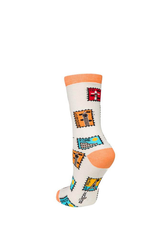 Unisex Hamburger Desen 5li Çorap