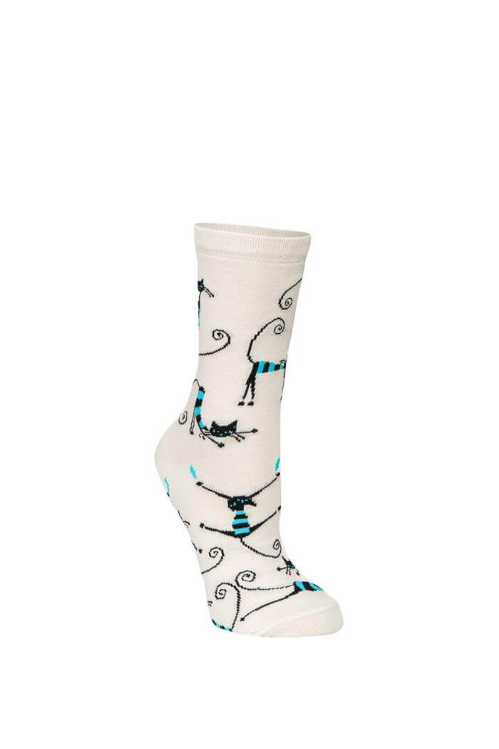 Unisex Krem London Desen 5li Çorap