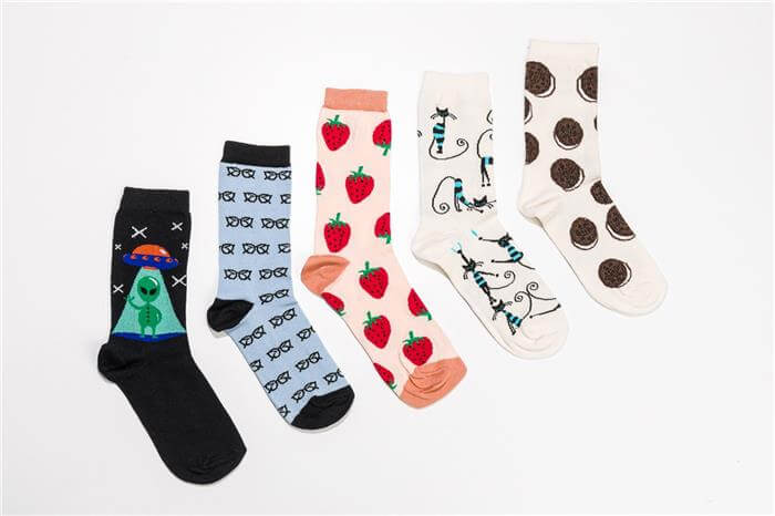 Unisex Krem Oreo Desen 5li Çorap