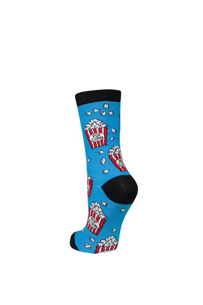 Unisex Mavi Popcorn Desen 5li Çorap