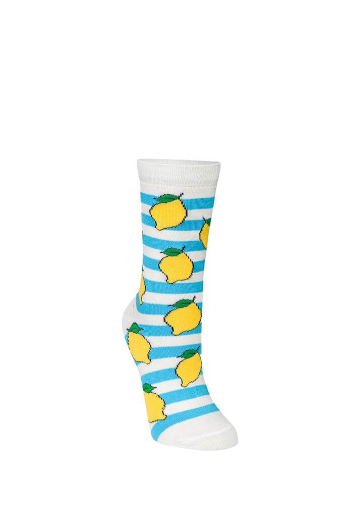 Unisex Mavi Popcorn Desen 5li Çorap