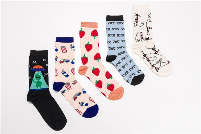 Unisex Uzay Mekiği Desen 5li Çorap