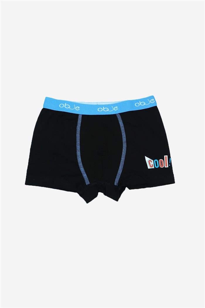 Erkek Çocuk Siyah Dıştan Lastikli Boxer
