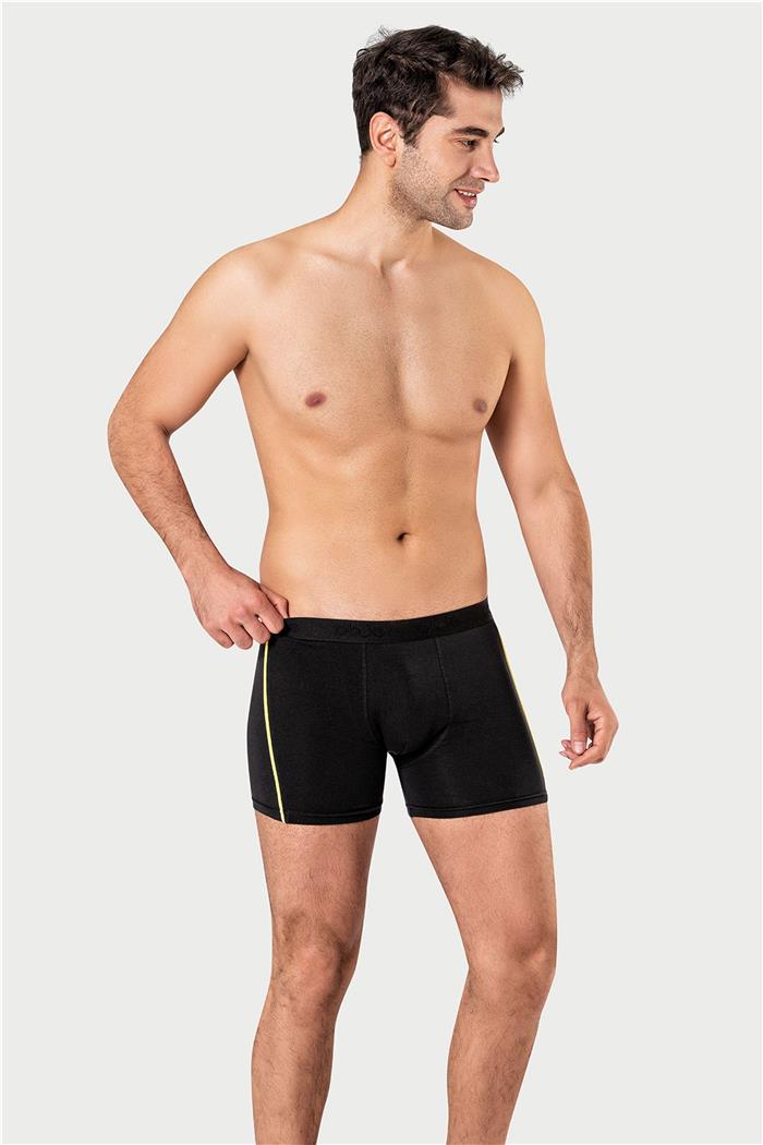 Erkek Siyah Likra Cotton Boxer