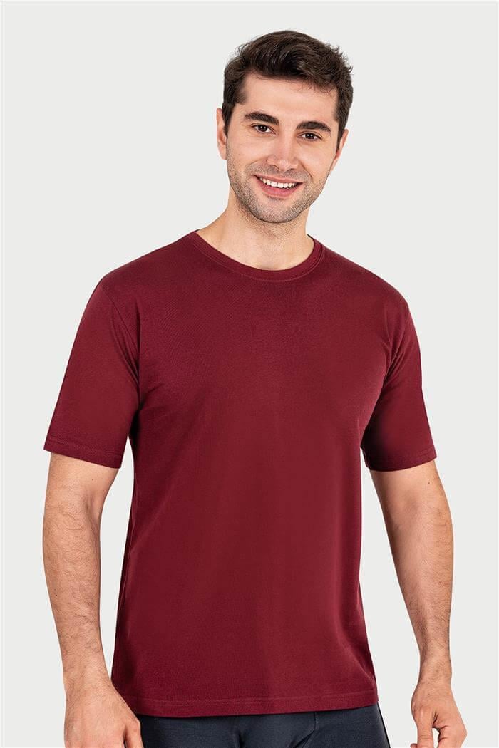 Erkek Bordo Süprem Yarım Kol Tshirt