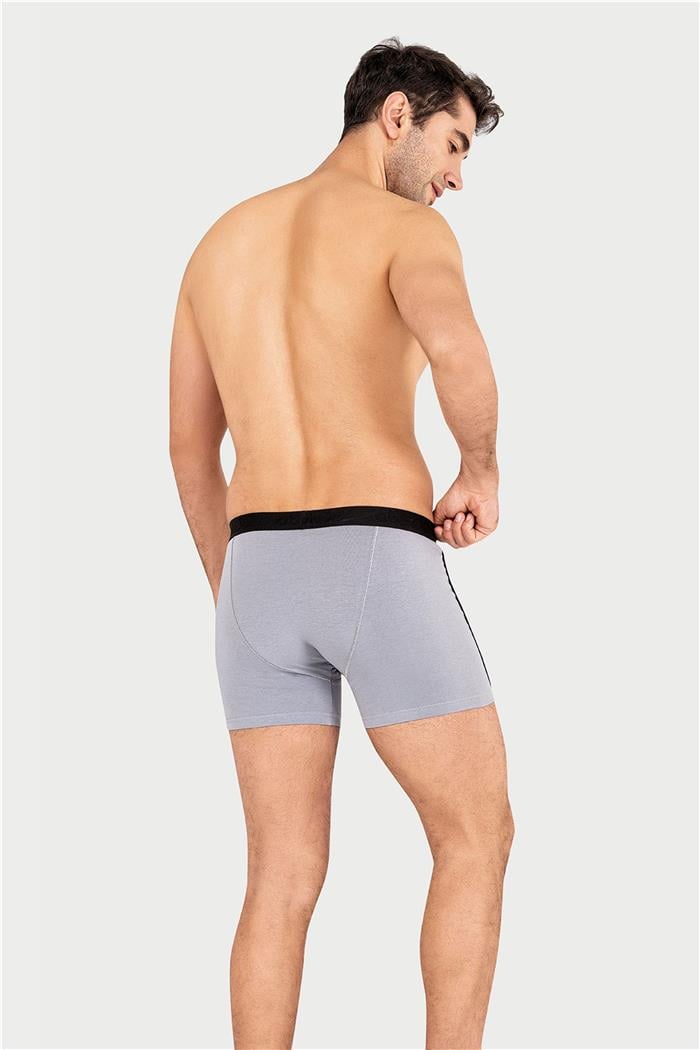 Erkek Gri Likra Cotton Boxer