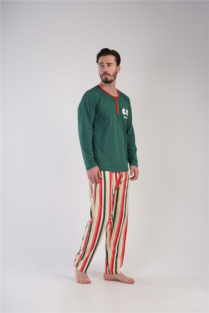 Erkek Haki Pijama Takım