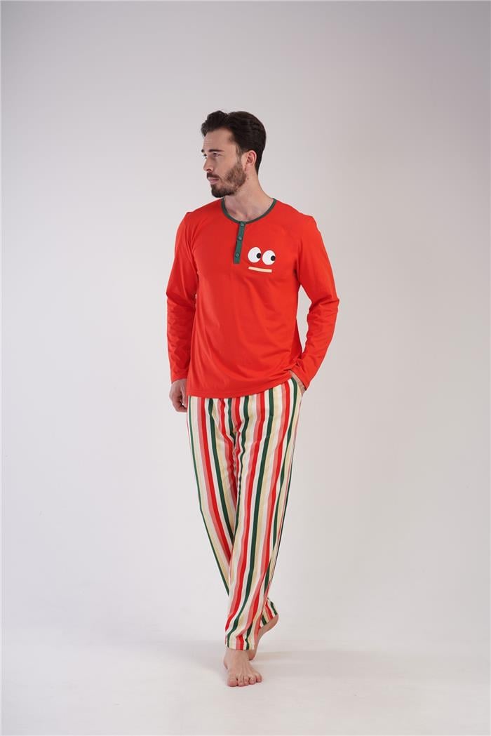 Erkek Nar Çiçeği Süprem Pijama Takımı