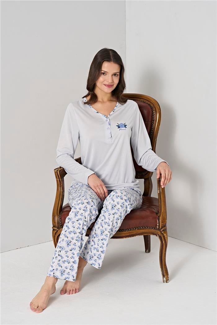 Kadın Mavi Pijama Takımı
