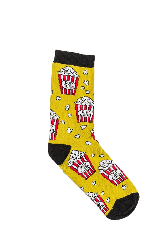 Unisex Yeşil Popcorn Desen 5'li Çorap