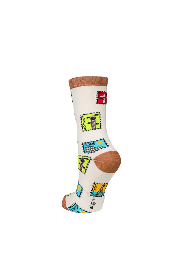 Unisex Yeşil Popcorn Desen 5'li Çorap