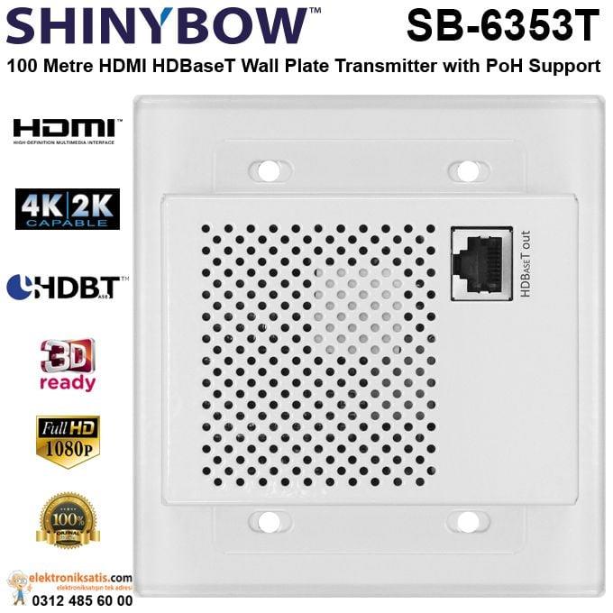 Shinybow SB-6353T HDMI HDBaseT Wall Plate Transmitter with PoH Support