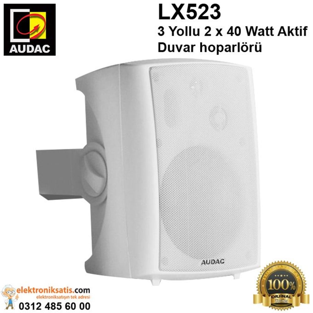 AUDAC LX523 3 Yollu 2x40 Watt Beyaz Aktif Duvar hoparlörü