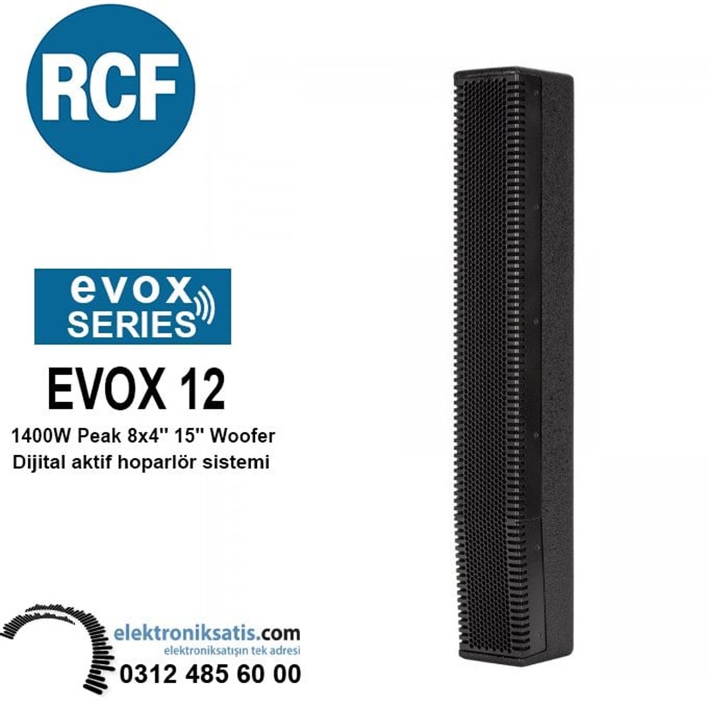RCF EVOX 12 1400W Peak 8x4 15 Woofer Dijital aktif hoparlör sistemi