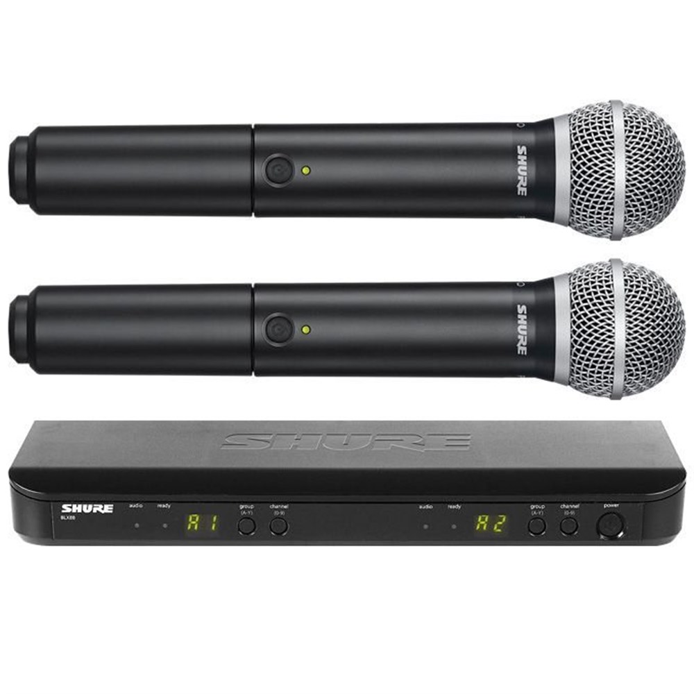 Shure BLX288E/PG58 Wireless Telsiz Çift El Mikrofonu