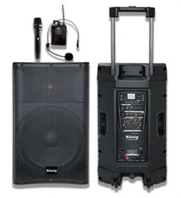 König K-15600 DSP 15'' 800 Watt Akülü El  + Yaka Mikrofonu
