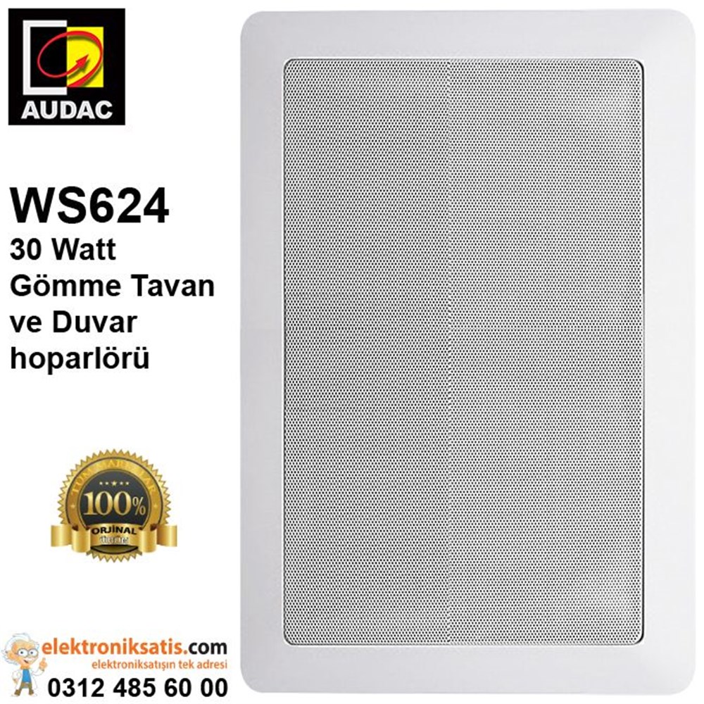 AUDAC WS624 30 Watt Gömme Tavan ve Duvar hoparlörü