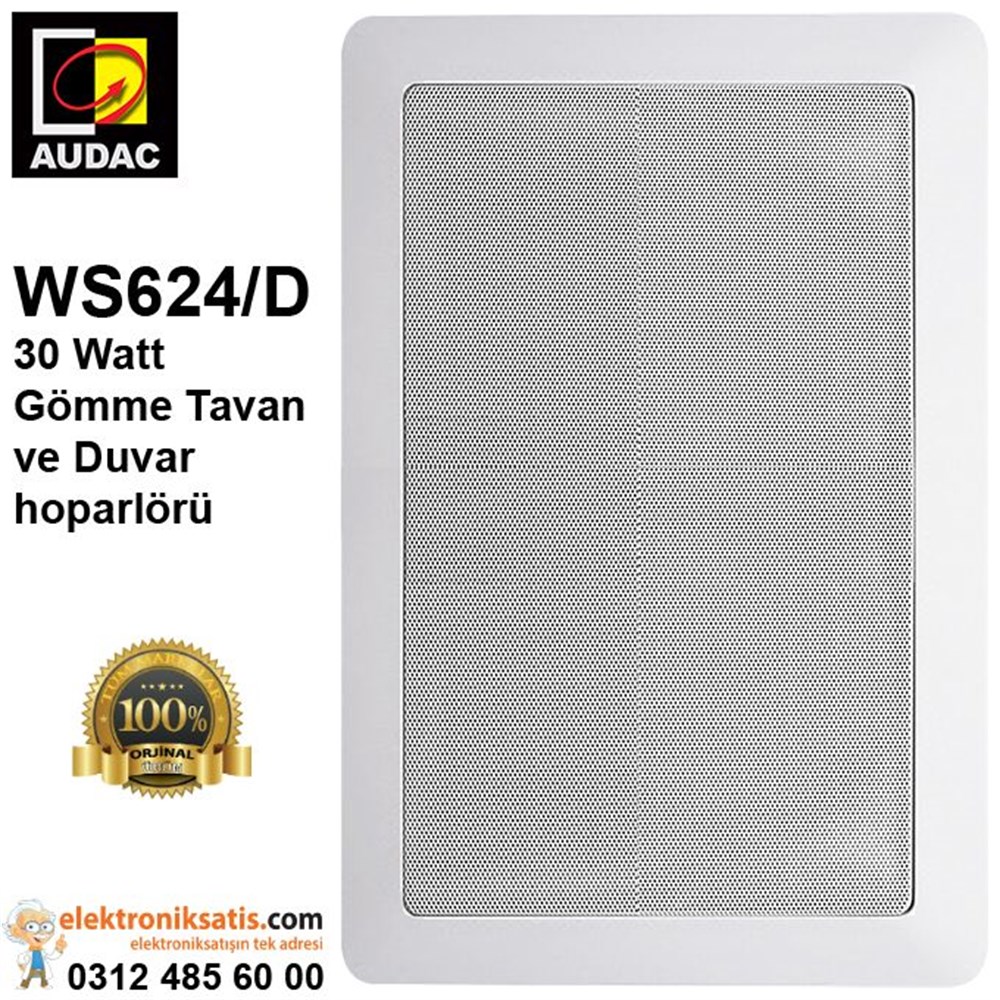 AUDAC WS624/D 30 Watt Gömme Tavan ve Duvar hoparlörü