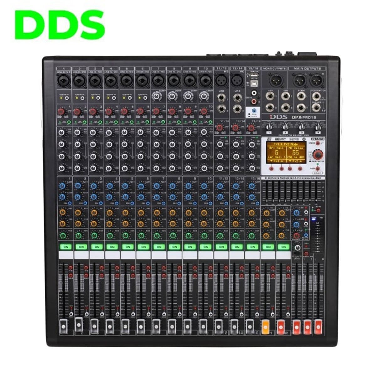 DDS DPX-PRO16 16 Kanal USB 4x1250 Watt 16 Kanal Power Mikser