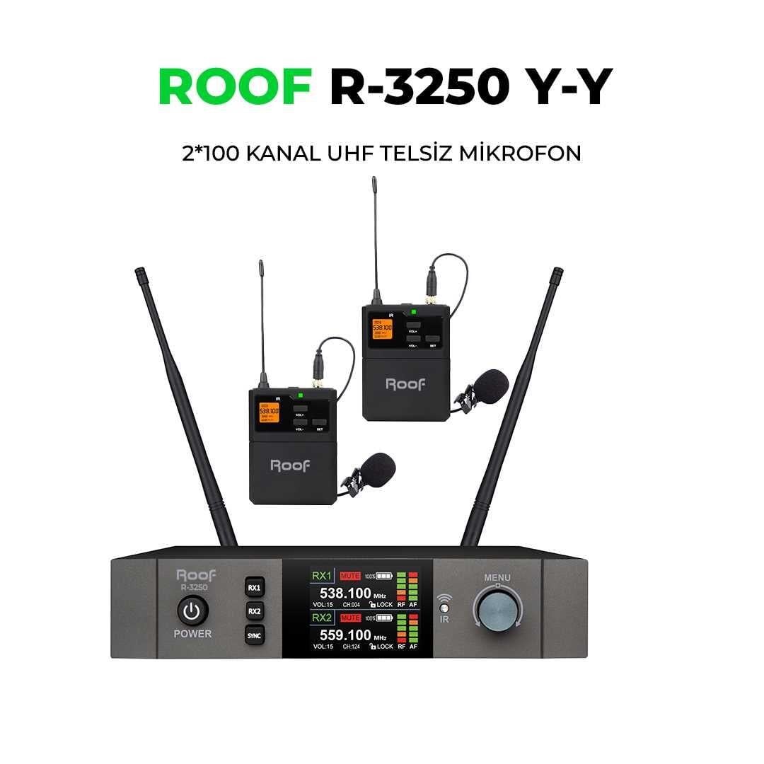 ROOF R-3250 YY UHF TELSİZ 2 YAKA MİKROFON
