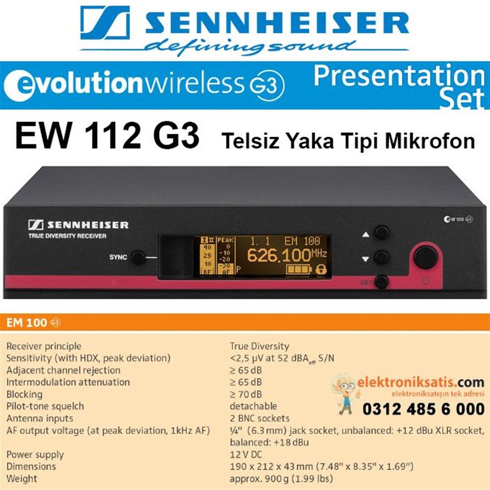 Sennheiser EW 112 G3 Telsiz Yaka Tipi Mikrofon