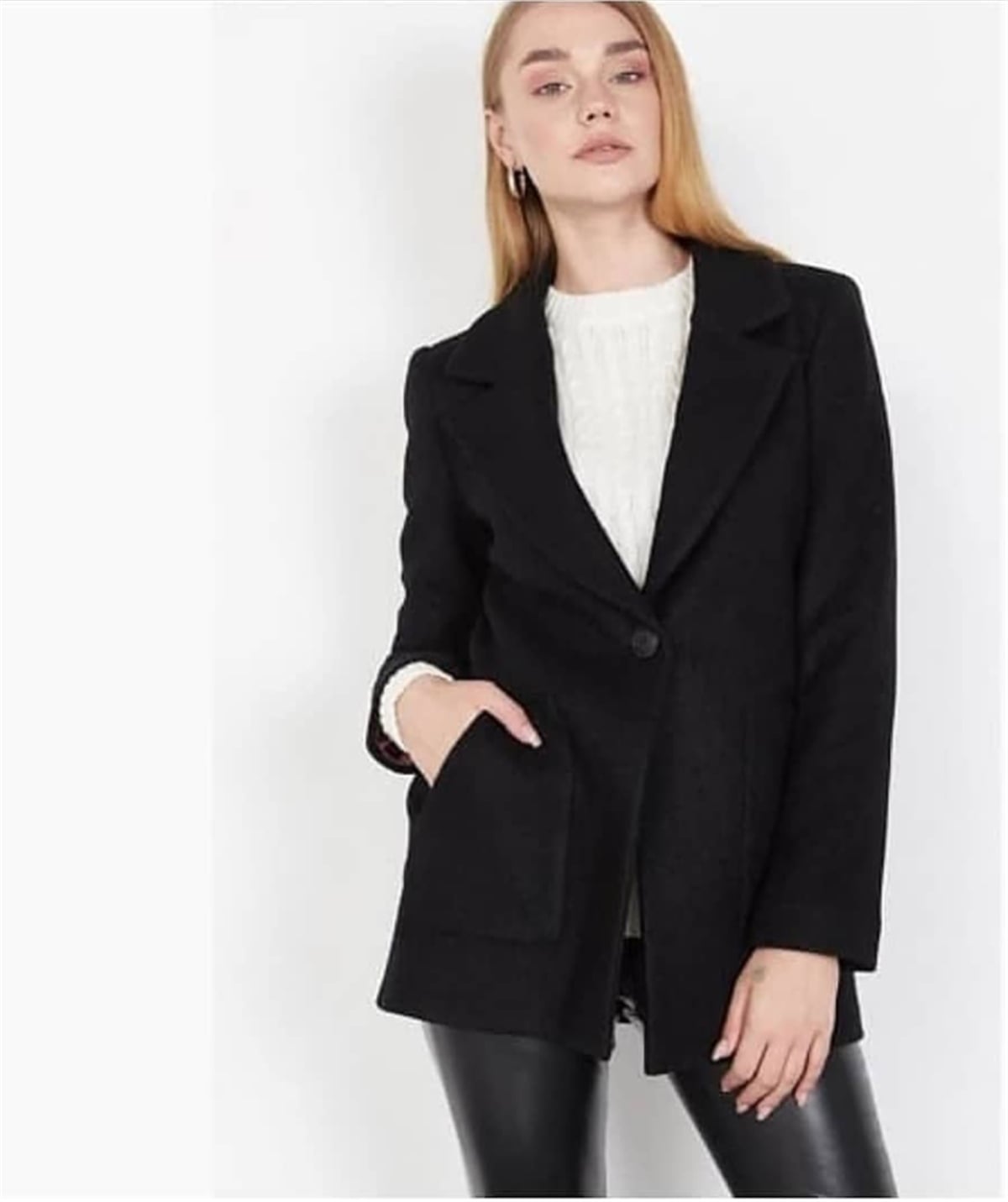 CeketKaşe Düğmeli Ceket Siyah