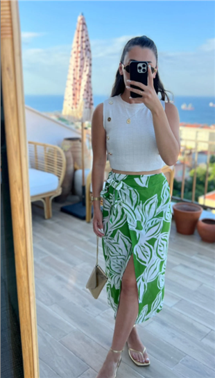 Yeniler,Yaprak Denli Etek Yeşil