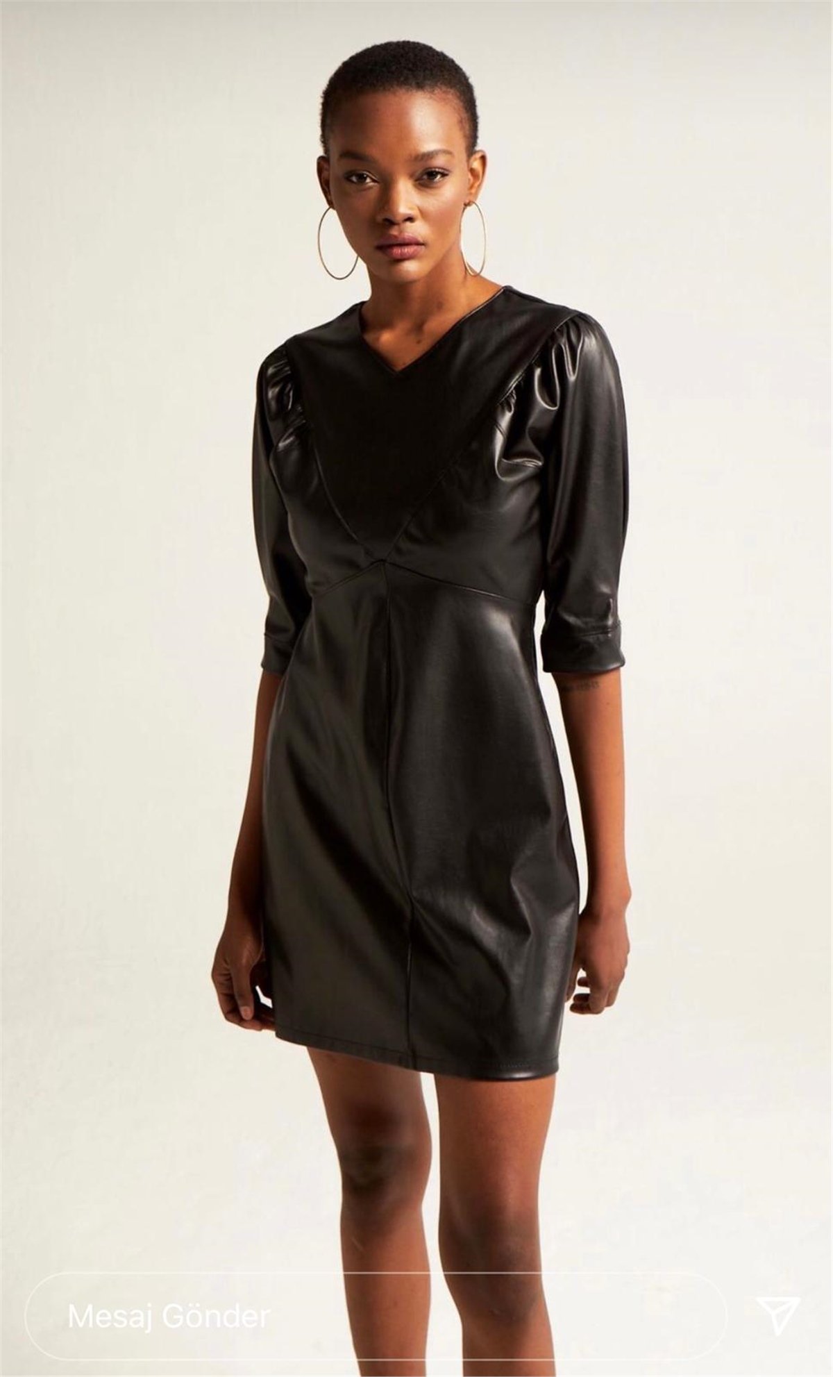 Siyah Deri Elbise | marisammoda.com