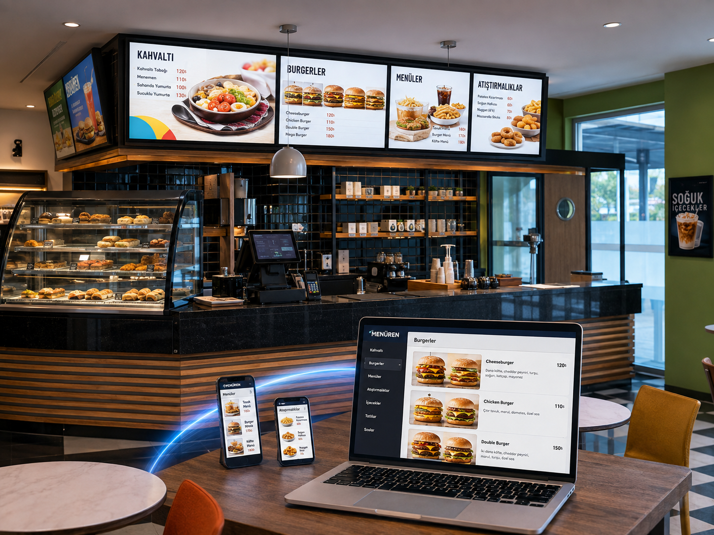 Profesyonel Digital Signage Display (Menuboard) 3x1