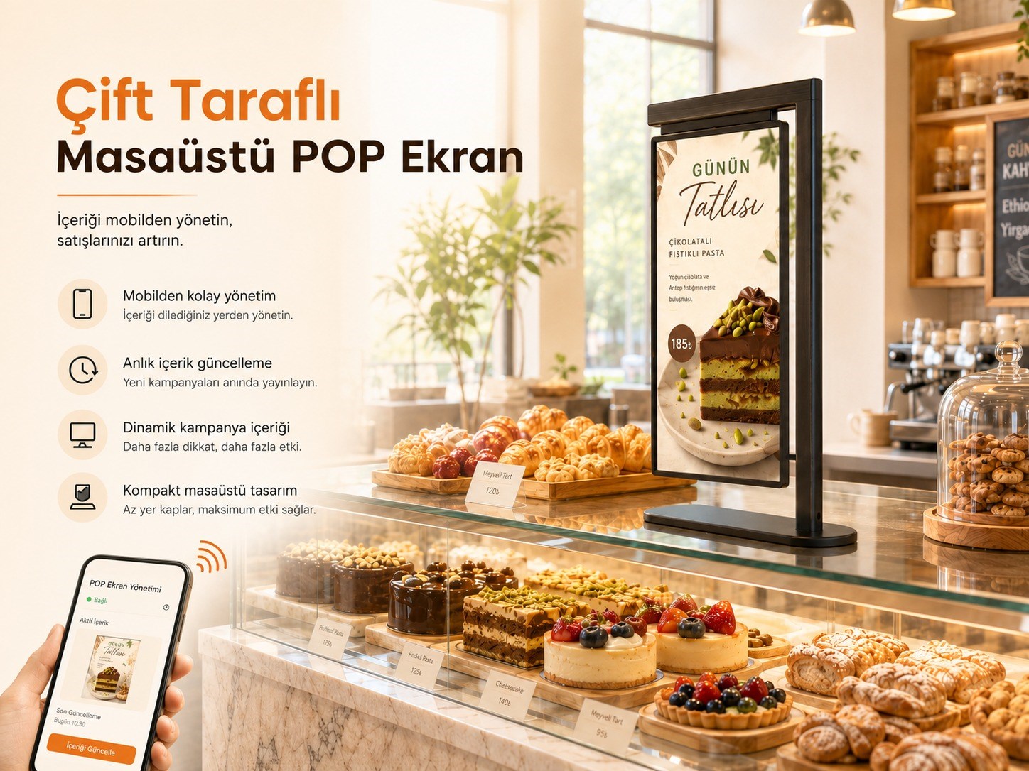 Table Top Menu Display Double Side