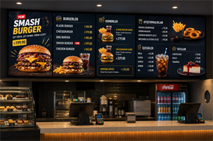 Endüstriyel Digital Signage Display (Menuboard) 4x1