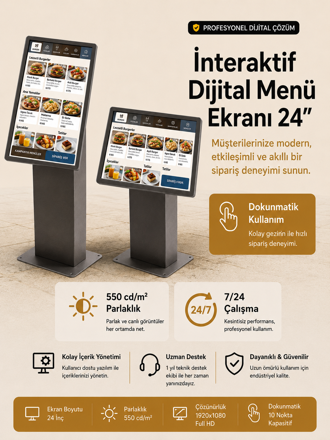 İnteraktif Dijital Menü Ekranı 24