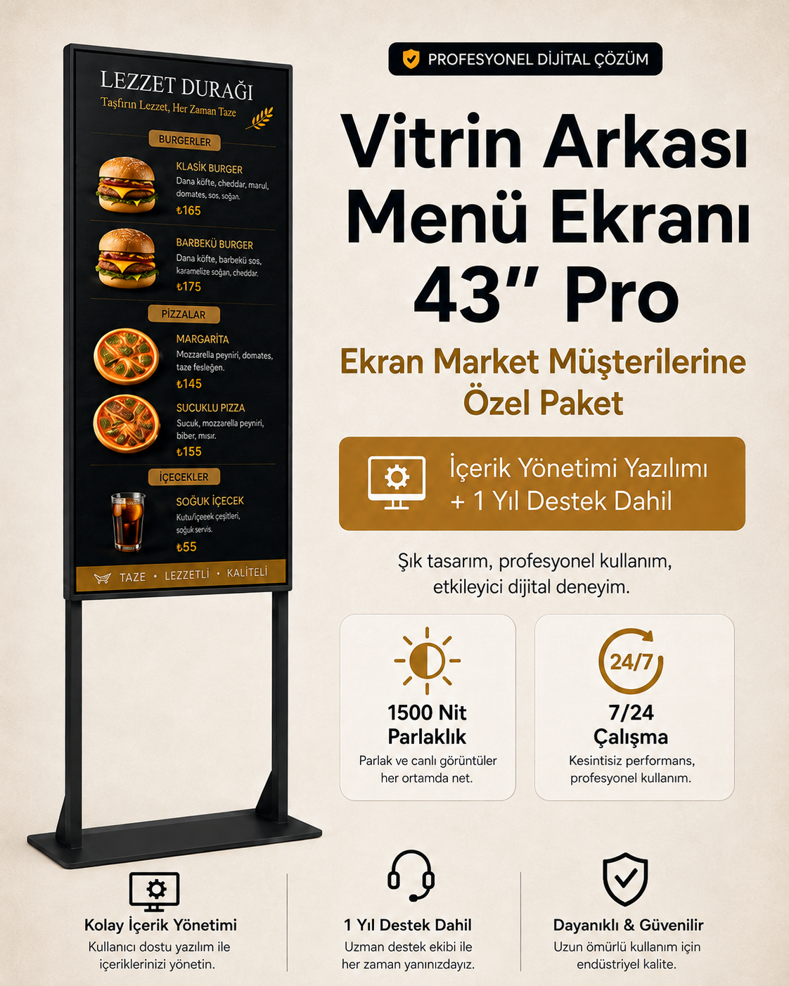 Vitrin Arkası Menü Ekranı 43